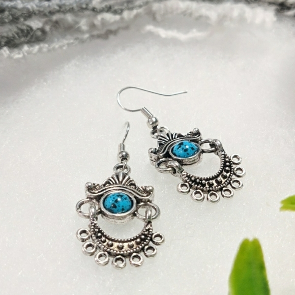 ONLY TODAY $8 EARRINGS | Blue Natural stone dangle - Picture 2 of 4